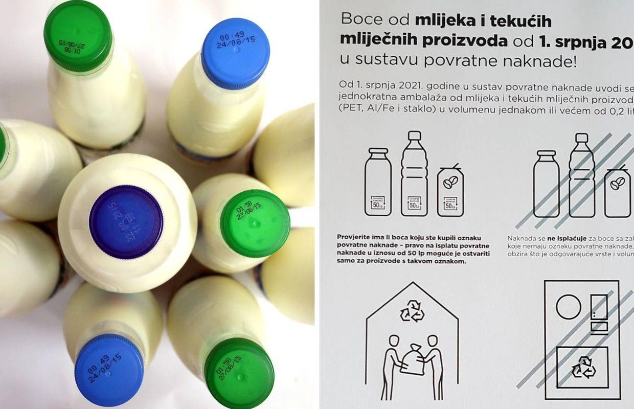 Od danas se vraća povratna naknada za boce od mlijeka, jogurta ali i za bočice od 2 dcl