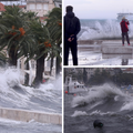 FOTO Nevrijeme hara obalom: Olujno jugo šiba splitsku rivu. Veliki valovi poplavili obalu