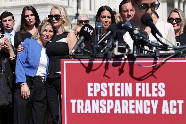Members of U.S. Congress and Epstein victims hold press conference in Washington