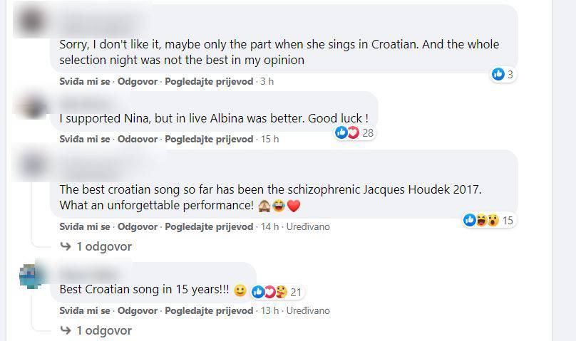 Europljani pratili Doru: 'Albina je uživo bila bolja od Nine, ali najbolji mi je  Houdek iz 2017.'