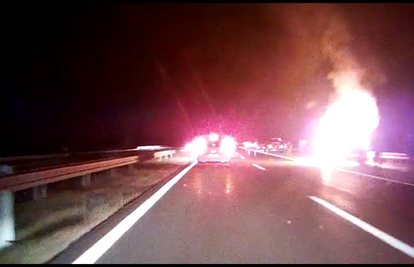 Požar na autocesti: 'Auto im se zapalio u vožnji. Bili su u šoku'