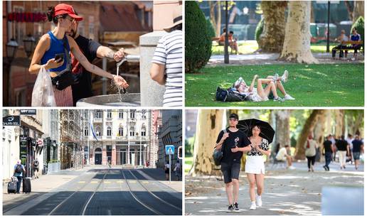 FOTO Vrućine ispraznile Zagreb. Turisti spavaju po livadama, a svi se osvježavaju i na zdencima