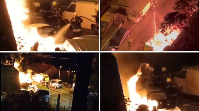 VIDEO U Rijeci gorjelo 6 auta! 'Probudilo me pucketanje, auto je gorio, a vatra se širila dalje'