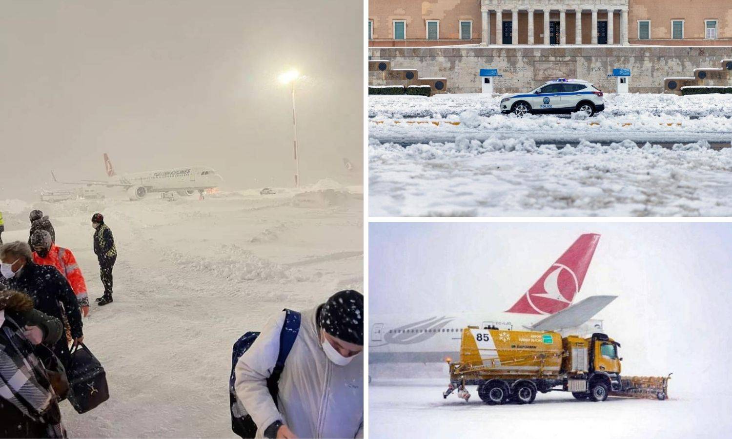 Snježni kaos u Istanbulu i Ateni: Tijekom noći izvlačili stotine ljudi zatočenih u autima na cesti