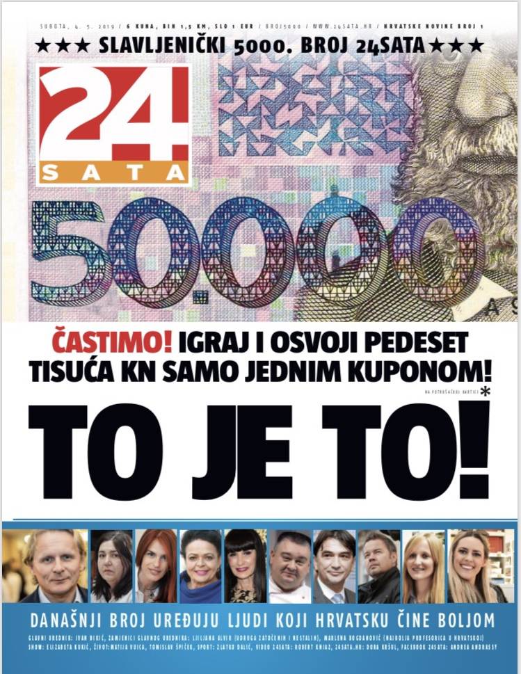 Ljudi koji čine Hrvatsku boljom uredili su jubilarni broj 24sata!