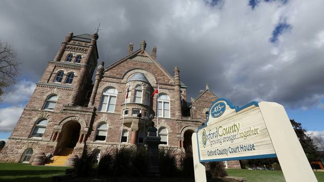 The courthouse in Woodstock, Ontario, where 49-year old nurse, Elizabeth Wettlaufer, appeared before a judge