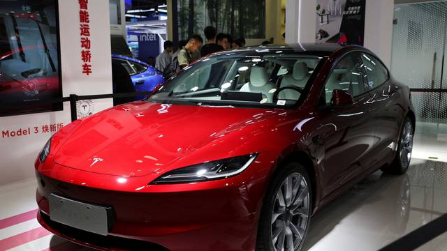 FILE PHOTO: Tesla's new Model 3 in Beijing