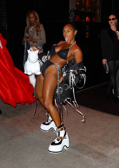 Janelle Monáe seen arriving at the Met Gala after party in New York