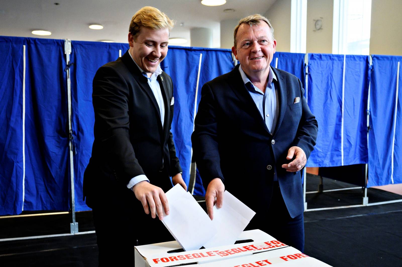 Danish PM Rasmussen votes in Copenhagen