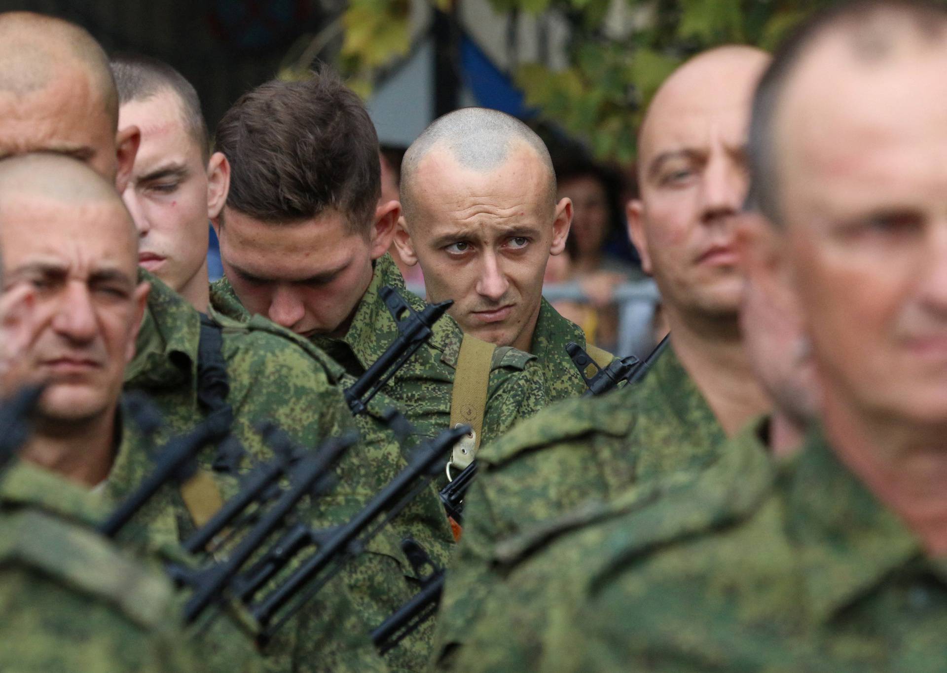 Russian reservists depart for military bases during mobilisation of troops, in Sevastopol