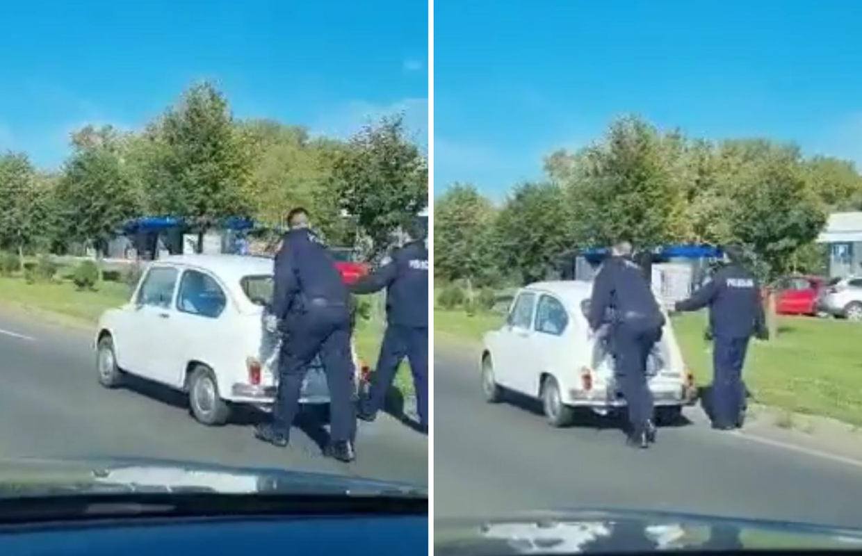 Vozi, Fićo! Dobri policajci na Slavonskoj aveniji pogurali bakicu do benzinske postaje