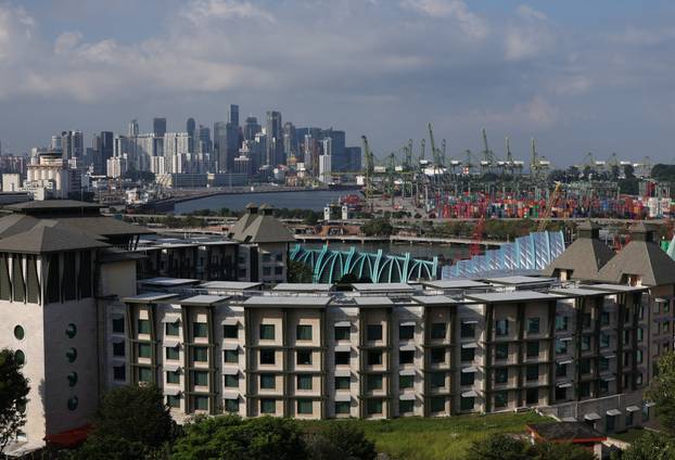 A view of the Resorts World Sentosa hotel on Sentosa Island in Singapore