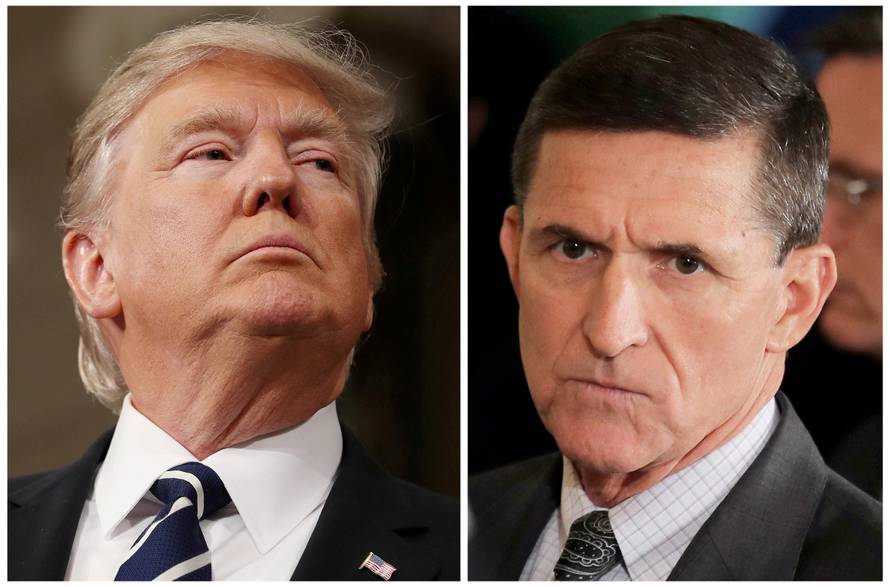 FILE PHOTO: A combination photo shows U.S. President Donald Trump, White House National Security Advisor Michael Flynn and FBI Director James Comey in Washington