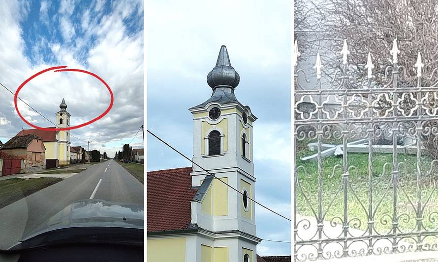FOTO Crkva u Slavoniji ostala je bez križa, slomio ga je vjetar: 'Šok za sve. Bila sam baš tužna'