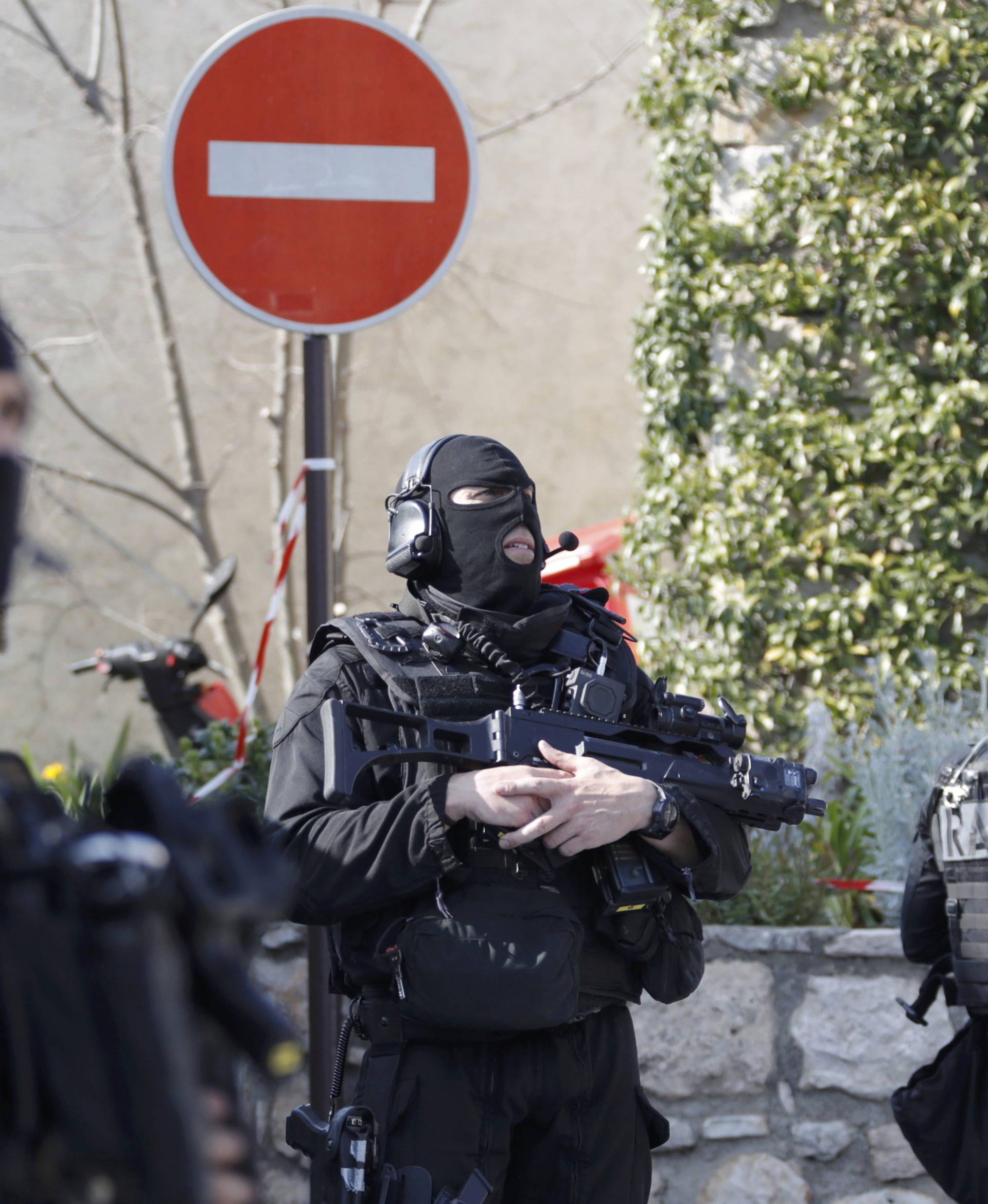 Members of special Police units RAID outside the Tocqueville high school after a shooting incident injuring at least eight people, in Grasse