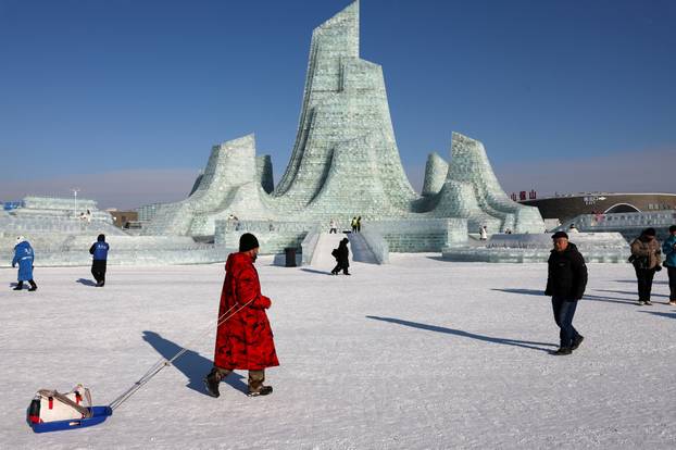 People visit the annual Ice and Snow Festival in Harbin