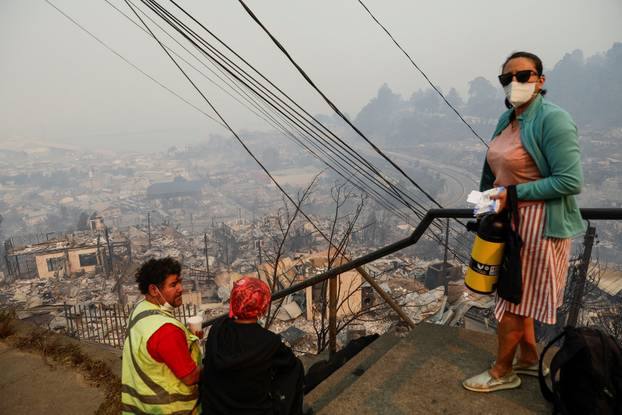 Wildfire burns in Chile
