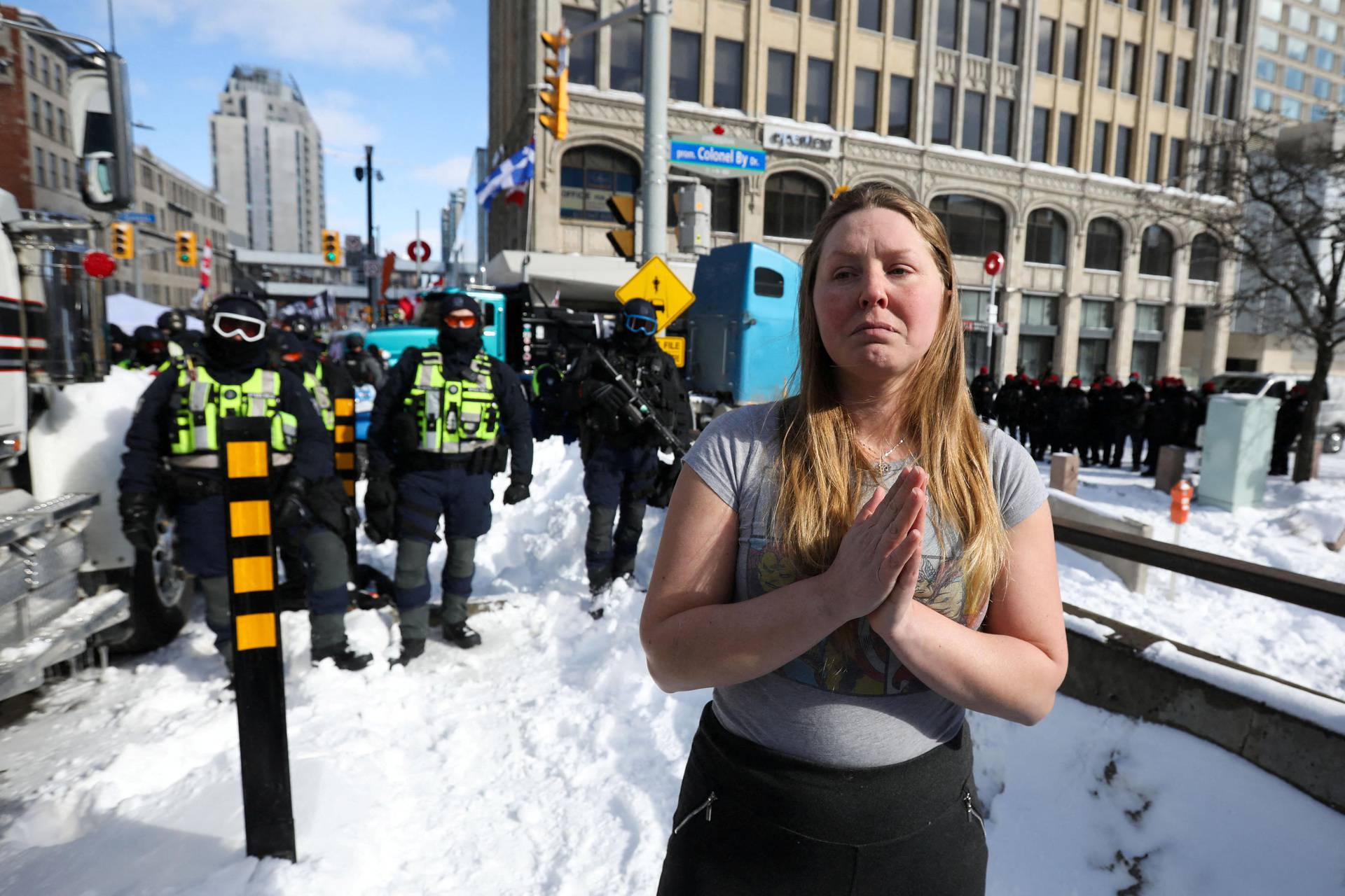 Truckers and supporters continue to protest COVID-19 vaccine mandates, in Ottawa