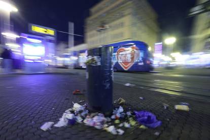 Zagreb: Centar grada prepun je smeća, radnici Čistoće zasad nisu izašli na teren