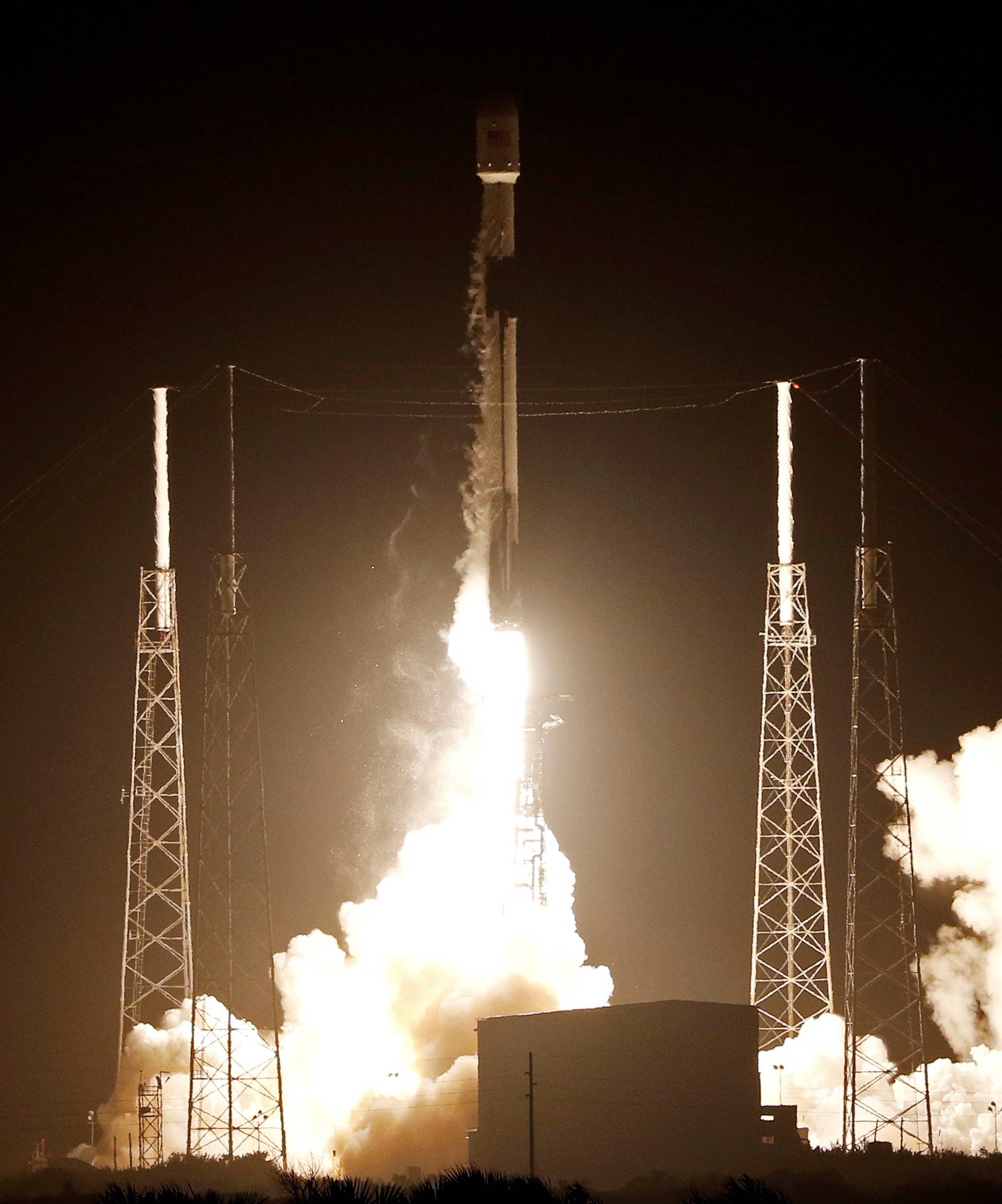 A SpaceX Falcon 9 rocket carrying Israel's first spacecraft designed to land on the moon lifts off on the first privately-funded lunar mission at the Cape Canaveral Air Force Station