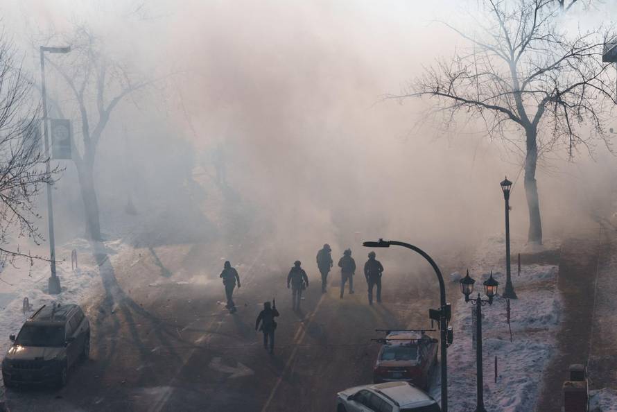Protest after federal agents fatally shot a man while trying to detain him, in Minneapolis