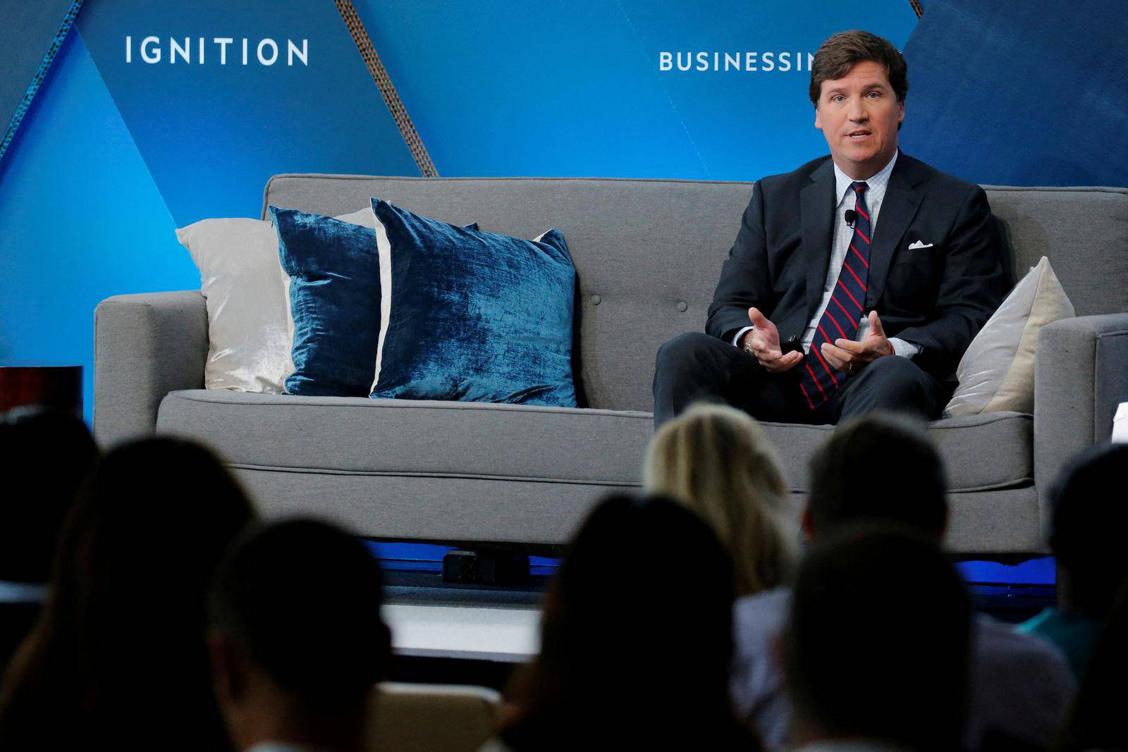 FILE PHOTO: Fox personality Tucker Carlson speaks at the 2017 Business Insider Ignition: Future of Media conference in New York