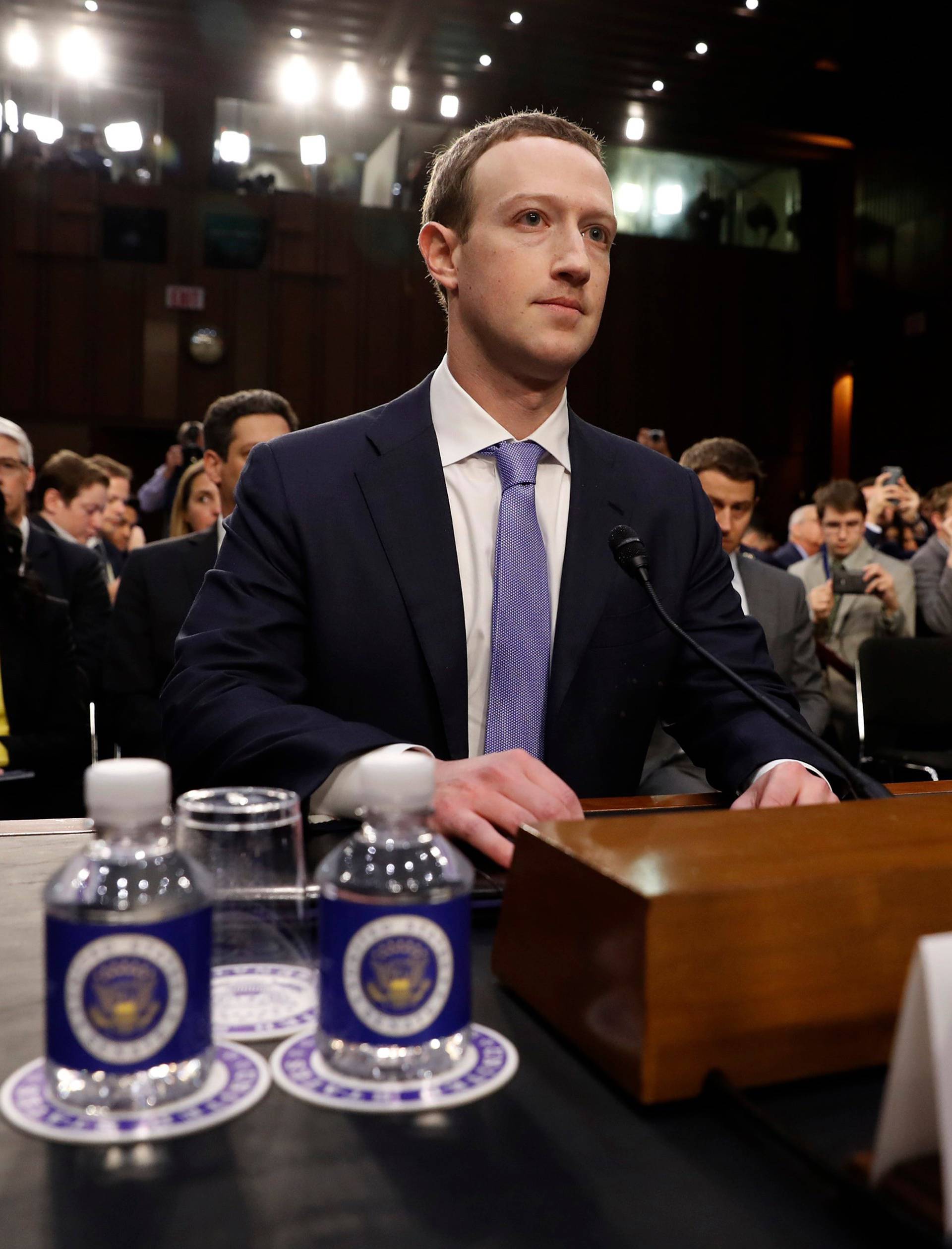 Facebook CEO Zuckerberg arrives to testify before a U.S. Senate joint hearing on Capitol Hill in Washington