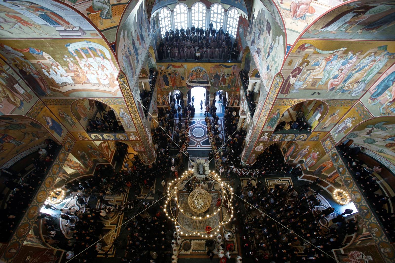 General view of the funeral service of Metropolitan Amfilohije Radovic in Podgorica