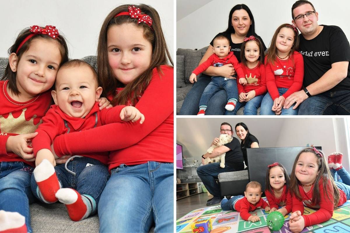 Tri Palčića obitelji Hatlak: Tia (6), Ria (4) i maleni Tin nagrada su roditeljima za sve strahove