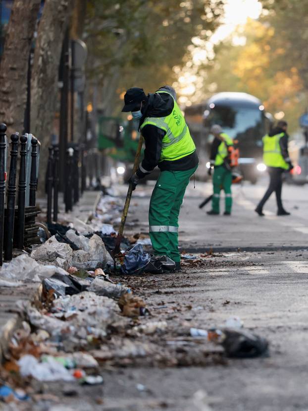 Aftermath of clashes during a national day of protests against the cost of living and rising fuel prices, in Paris
