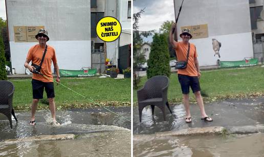 Nevjerojatna snimka iz Dugog Sela: Potop, a on peca na ulici!