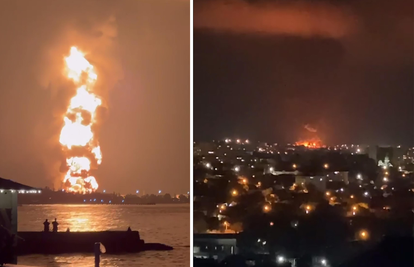 VIDEO 'Pakao' na Krimu: Naftni terminal gori danima, odjekuju eksplozije, plamen visok 60 m!