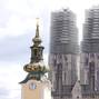 Zagreb: Pogled na tornjeve katredrale u obnovi