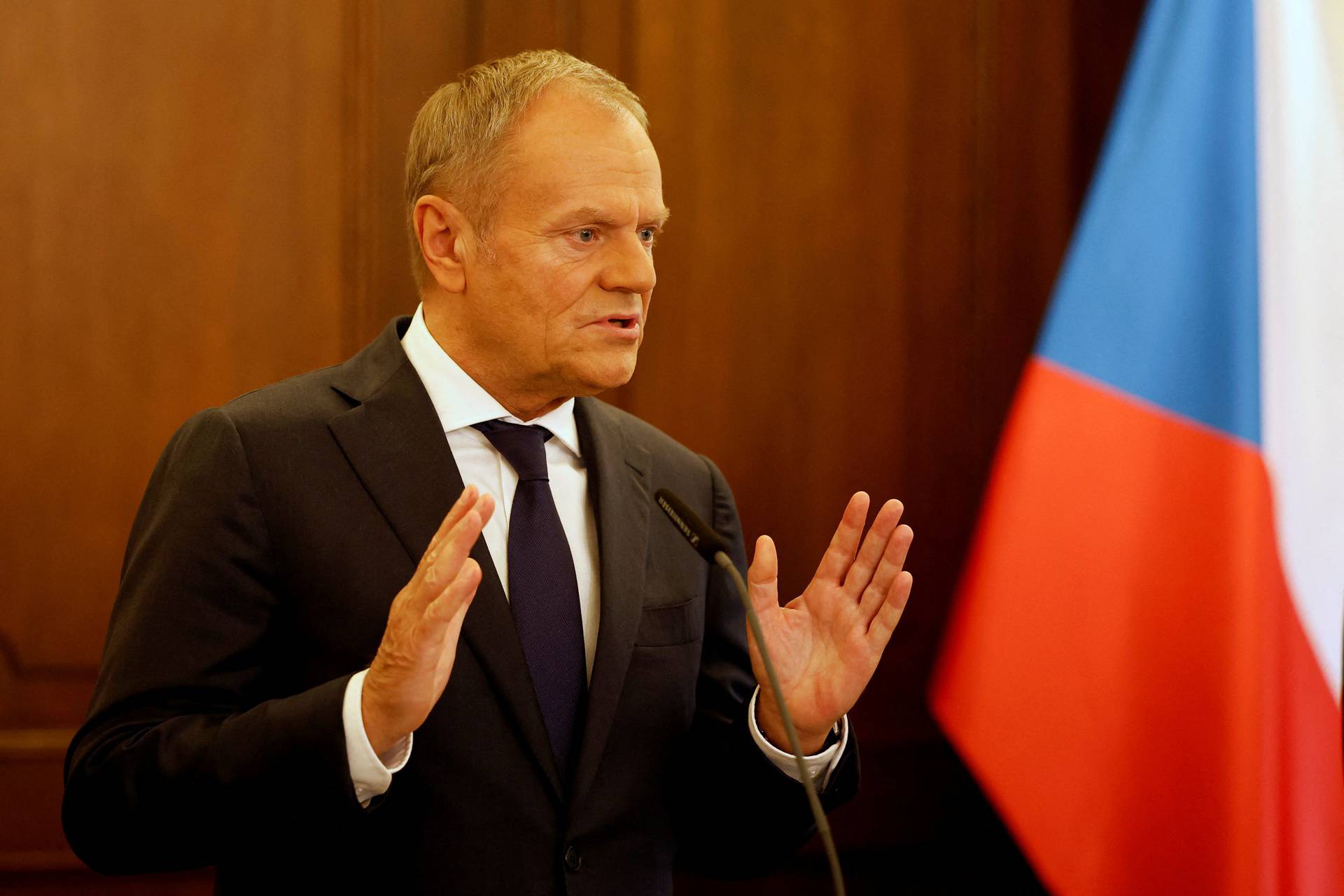 Press conference after a joint meeting of Czech and Polish governments