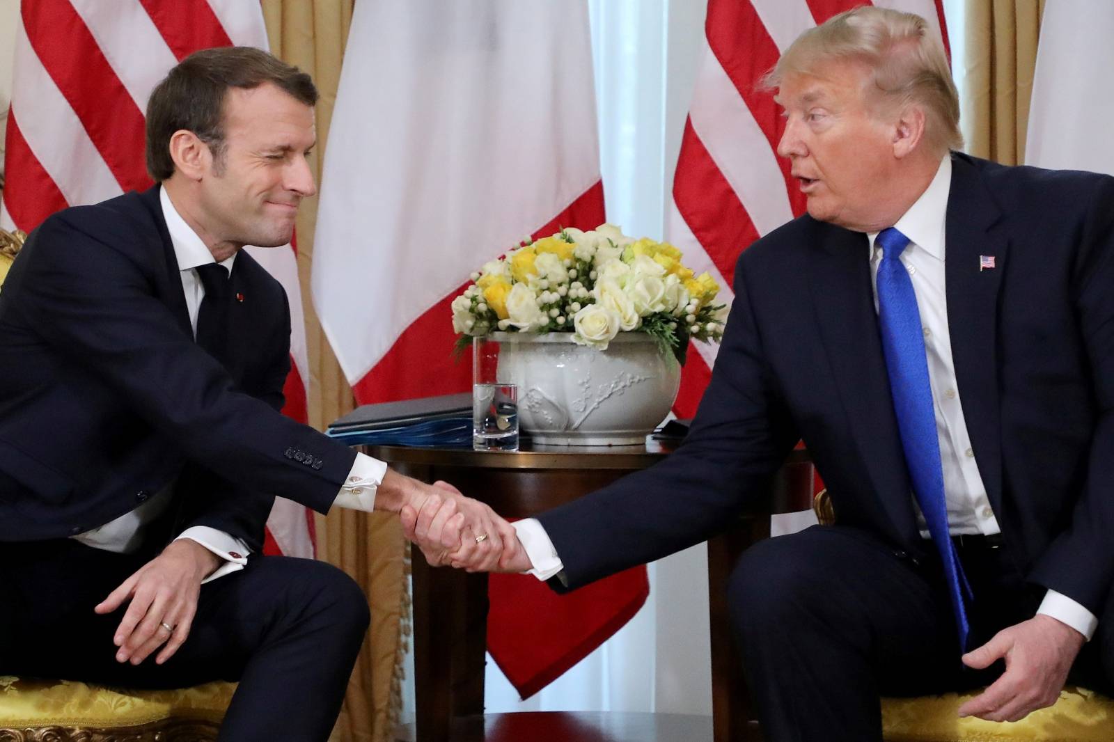 U.S. President Trump meets France's President Macron, ahead of the NATO summit, in London
