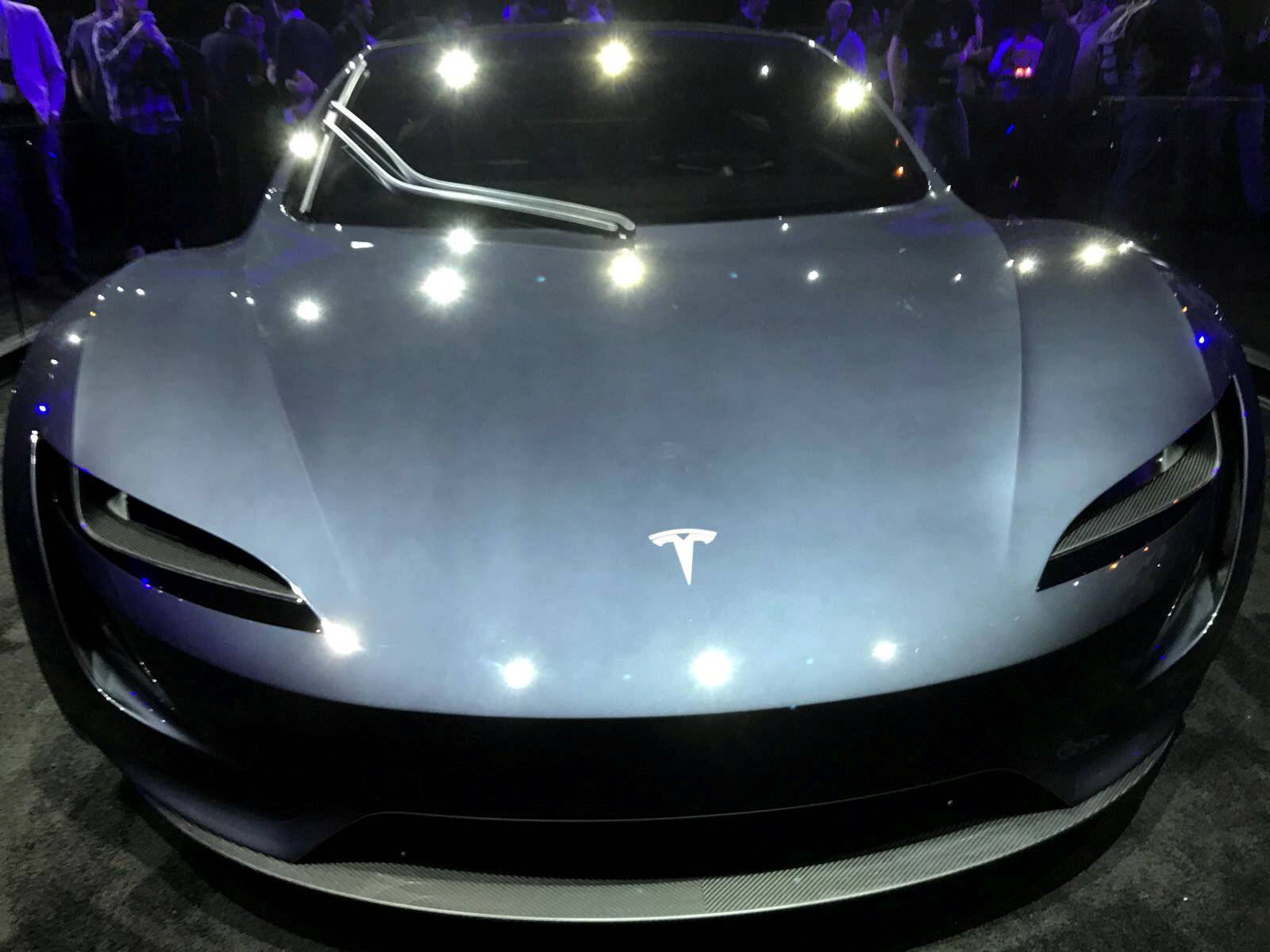 Tesla's new Roadster is unveiled during a presentation in Hawthorne