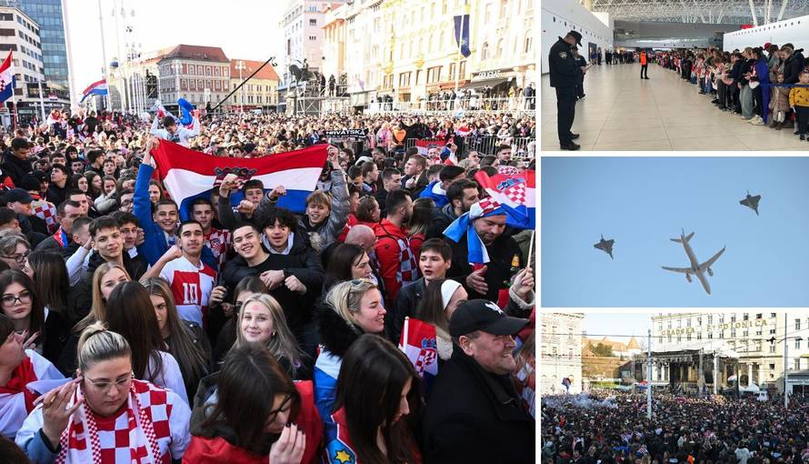 Deseci tisuća ljudi dočekali su srebrne! Trgom se orile pjesme, navijači zapalili desetak baklji