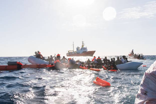 Migrants saved from the Mediterranean