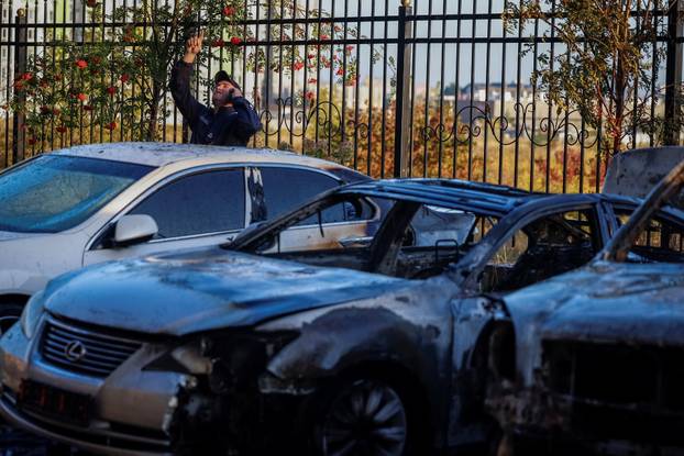 Aftermath of a Russian missile and drone attack in Kyiv