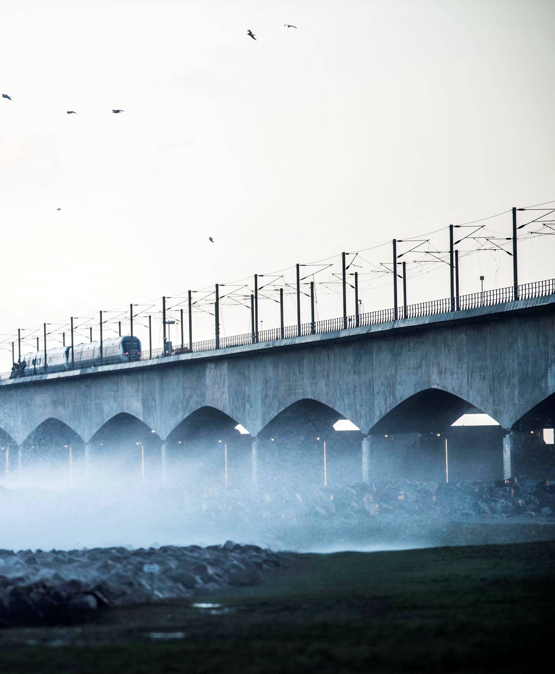 Train accident at the Great Belt Bridge