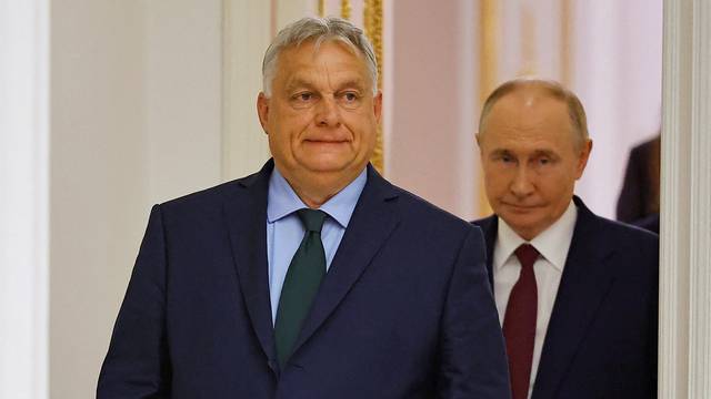Hungary's Prime Minister Orban and Russia's President Putin attend a press conference in Moscow