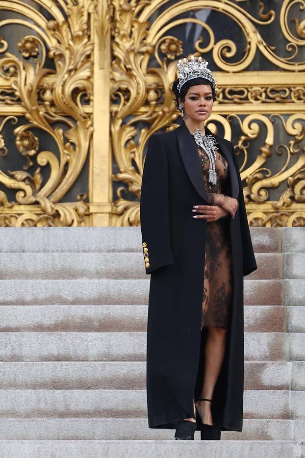 Guests at Schiaparelli Haute Couture Spring/Summer 2026 show in Paris