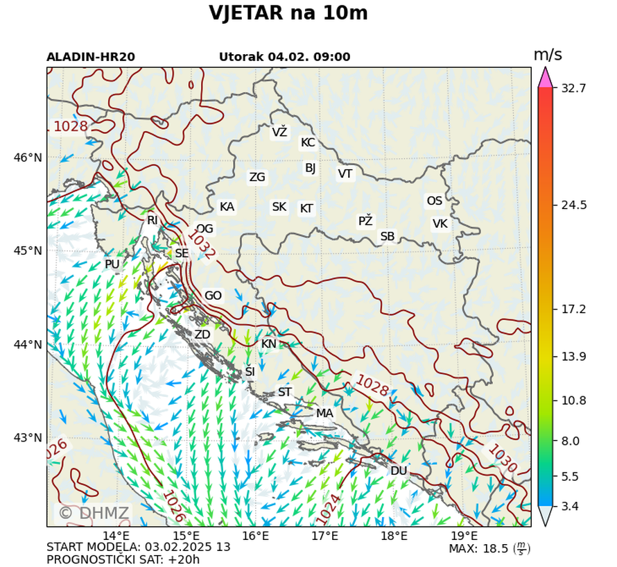 Utorak sunčan i hladan: Čuvajte se bure, upalili meteoalarm za cijelu obalu zbog jakih udara