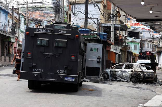Police operation against drug trafficking at the favela do Penha in Rio de Janeiro
