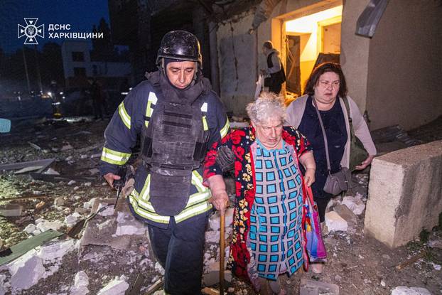 Aftermath of a Russian drone attack in Kharkiv