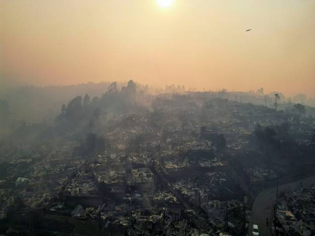 Wildfire burns in Chile