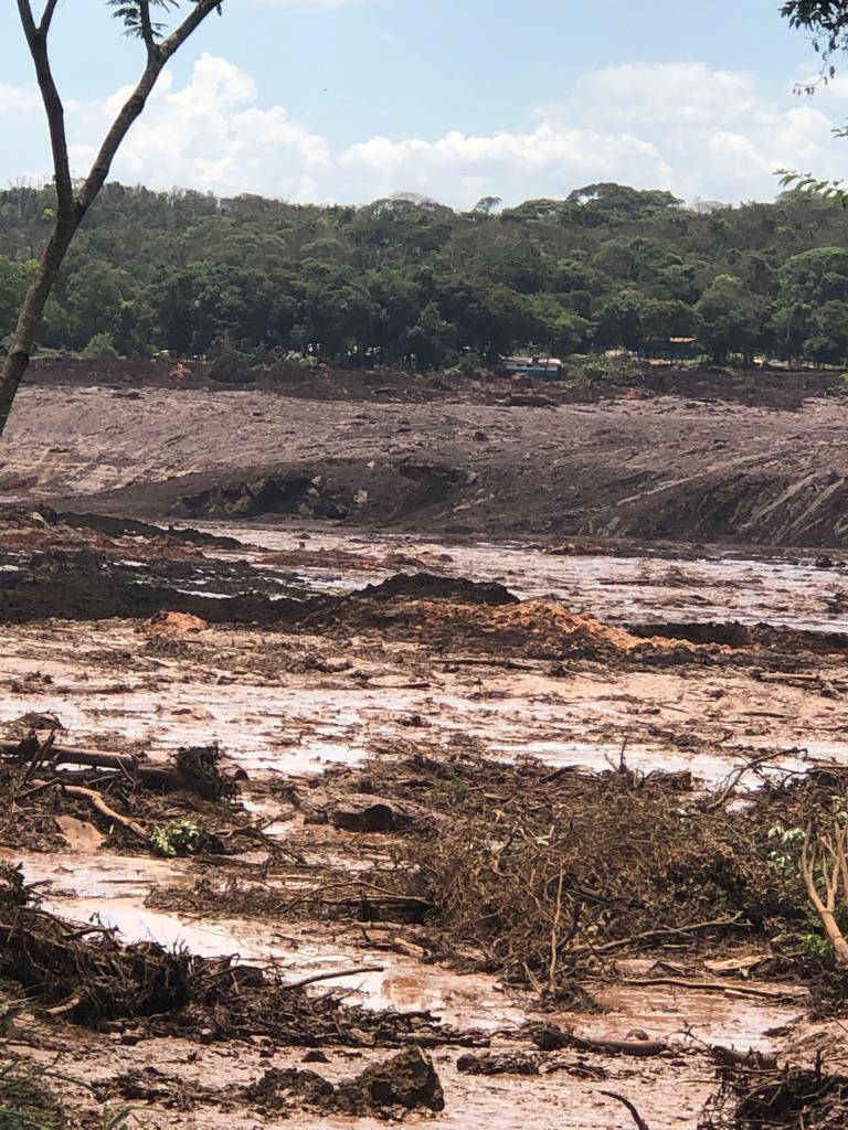 General view of the aftermath from a failed tailings dam in Brumadinho, Minas Gerais