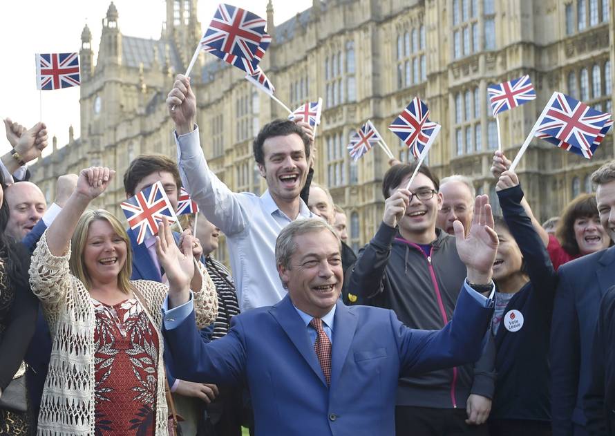 Nigel Farage, the leader of the United Kingdom Independence Party (UKIP), makes a statement after Britain voted to leave on the European Union in London