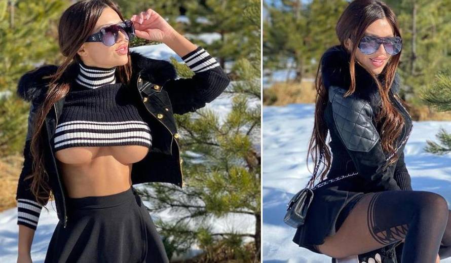 Ma za nju nema zime! Stanija pokazala grudi na skijalištu...