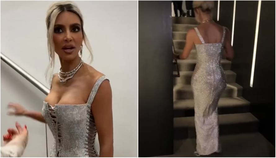 Urnebesan video Kardashianke postao hit: Zbog uske haljine skakala je po stepenicama